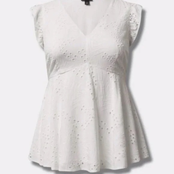 V Neck Babydoll Ruffle Sleeve Top - Picture 4 of 5